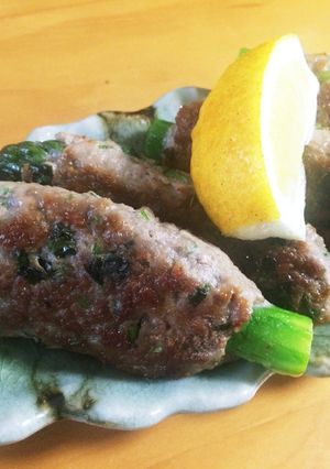 パクチーつくねのアスパラ刺し-レシピのメイン写真