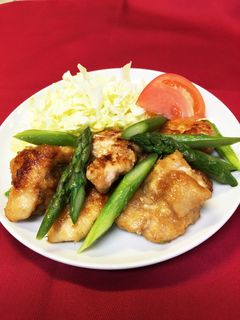 アスパラガスと鶏胸肉の生姜醤油炒め-レシピのメイン写真