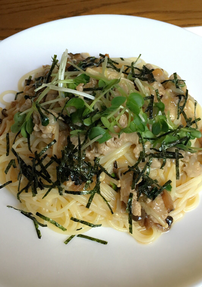 かいわれと豚肉の和風パスタ-レシピのメイン写真