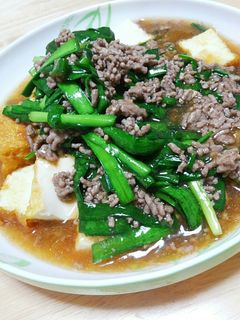 厚揚げ にら肉そぼろあんかけ FB 簡単-レシピのメイン写真