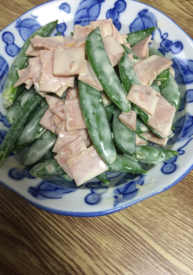 スナップえんどうとハムのからしマヨ和え-レシピのメイン写真