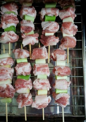 魚焼きグリルで豚バラのスライスねぎま♪-レシピのメイン写真