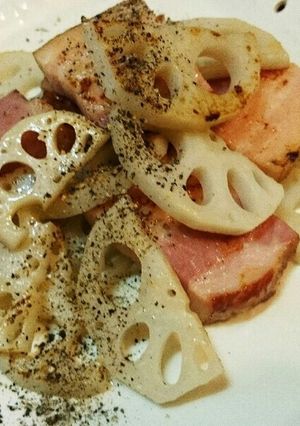 蓮根と厚切りベーコンのパパッと炒め-レシピのメイン写真