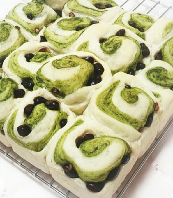 もちもち♪ 抹茶小豆のちぎりパン by 2525招き猫 【クックパッド