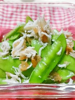 絹さやの梅しらす和え:お弁当野菜おかず-レシピのメイン写真