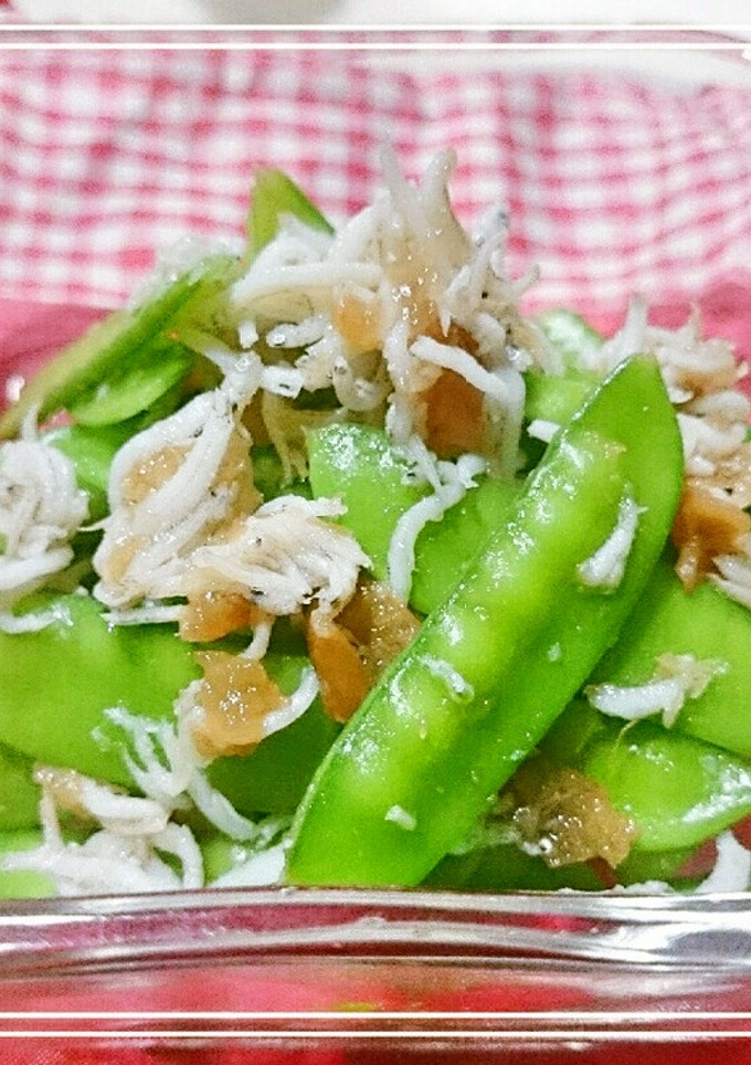 絹さやの梅しらす和え：お弁当野菜おかず-レシピのメイン写真