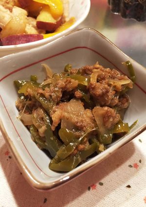 ご飯が進む!ピーマンと挽肉のウスター炒め-レシピのメイン写真