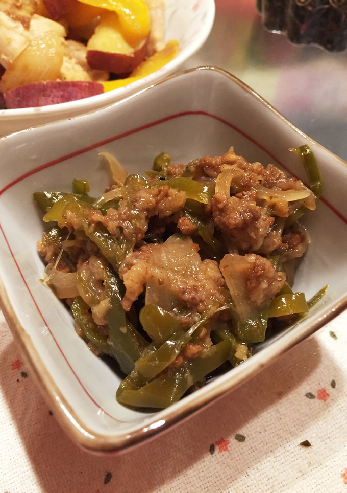 ご飯が進む！ピーマンと挽肉のウスター炒め-レシピのメイン写真