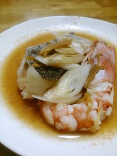 レンジで簡単!えびとたらの中華蒸し-レシピのメイン写真