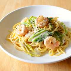 รูปของ 春キャベツとえびの味噌クリームパスタ