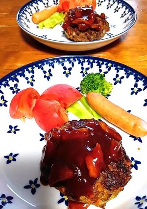 人参多めの米粉入りハンバーグ-レシピのメイン写真