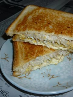 ちりめんじゃこ入り卵焼きのホットサンド-レシピのメイン写真