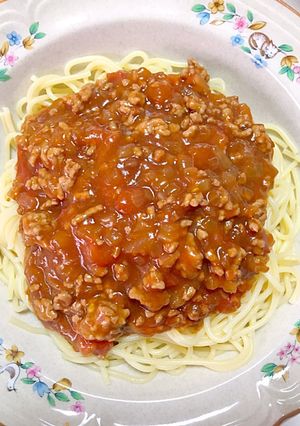 簡単なミートソースパスタ-レシピのメイン写真
