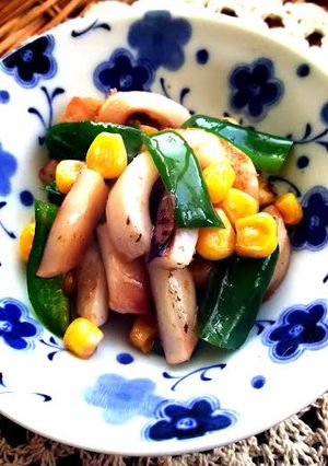 ☆いか&コーンピーマン炒め☆お弁当♪隙間-レシピのメイン写真