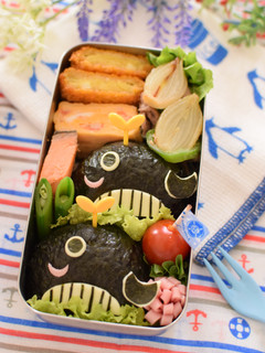 【キャラ弁】くじらのおにぎり弁当-レシピのメイン写真