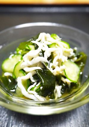 ☆しらす･きゅうり･わかめの酢の物☆-レシピのメイン写真
