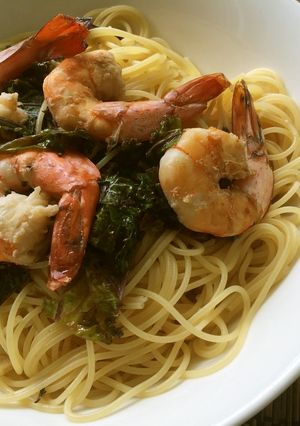 エビとケールのスパゲッティ-レシピのメイン写真