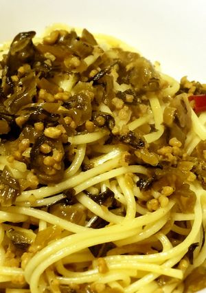 決め手は昆布茶とバター！高菜スパゲティ-レシピのメイン写真