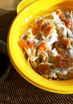 あっさり旨！南高梅干しと豚もやしの蒸し物-レシピのメイン写真