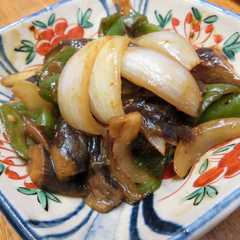A picture of 新玉ネギとナス・ピーマンの甘味噌炒め.