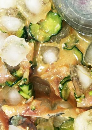 刻んで混ぜるだけで旨い!アジ刺身の冷汁-レシピのメイン写真