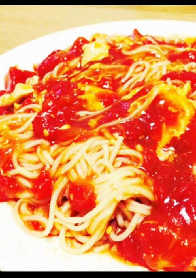 トマト缶で簡単！卵とトマトのそうめん-レシピのメイン写真