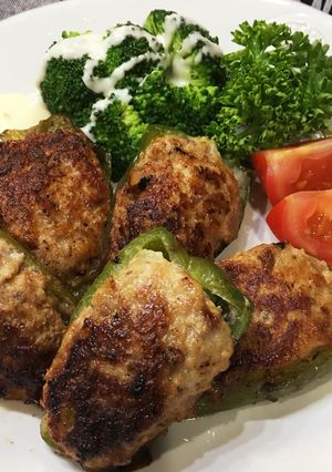 簡単♡肉汁溢れるピーマンの肉詰め醤油マヨ-レシピのメイン写真