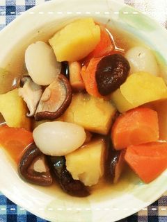 レンジ時短で簡単!根菜とこんにゃくの煮物-レシピのメイン写真