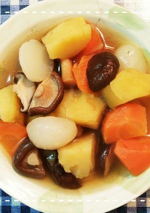 レンジ時短で簡単！根菜とこんにゃくの煮物-レシピのメイン写真