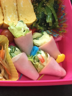 お弁当に☆ポテサラのハムレタス巻き-レシピのメイン写真