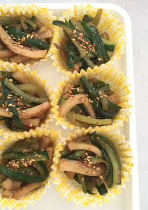 お弁当に！きゅうり&竹輪のゴマ油炒め-レシピのメイン写真