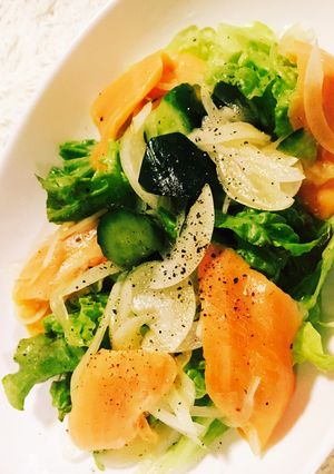 簡単★あえるだけのサーモンマリネサラダ-レシピのメイン写真