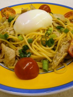 豚塩カルビの柚子こしょうパスタ-レシピのメイン写真