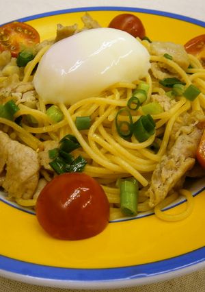 豚塩カルビの柚子こしょうパスタ-レシピのメイン写真