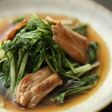 天然だしパックで作る水菜と豚バラの煮浸し