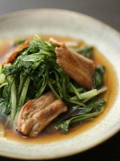 天然だしパックで作る水菜と豚バラの煮浸し-レシピのメイン写真