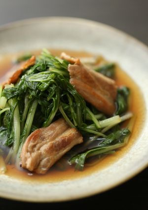 天然だしパックで作る水菜と豚バラの煮浸し-レシピのメイン写真