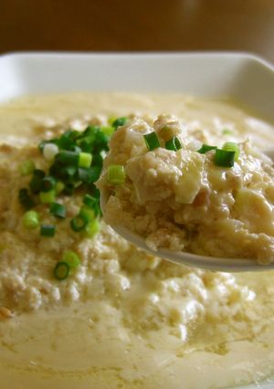 鶏ひき肉と梅干しの蒸し豆腐-レシピのメイン写真
