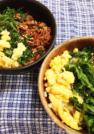 ローリングストック♪味付け魚缶の三色丼-レシピのメイン写真