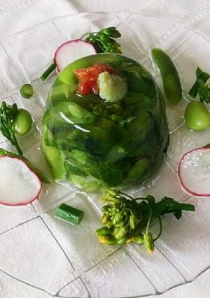 つるんとさっぱり♪緑野菜のゼリー寄せ-レシピのメイン写真