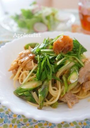 鶏肉とアスパラの梅クリームソースパスタ-レシピのメイン写真