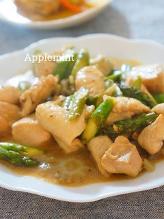 鶏肉とアスパラのハニーマスタード炒め-レシピのメイン写真