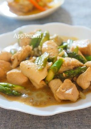 鶏肉とアスパラのハニーマスタード炒め-レシピのメイン写真