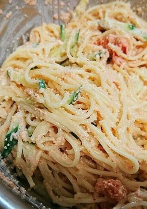 ひと手間加えて☆明太スパサラ-レシピのメイン写真
