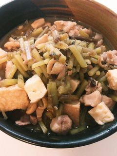 春のやさしい味!ふきの煮物を鶏肉厚揚げで-レシピのメイン写真