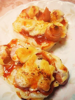 乗せて焼くだけ!餅ピザ!-レシピのメイン写真