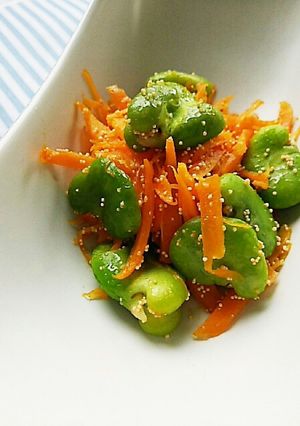 そらまめとにんじんの明太子炒め-レシピのメイン写真