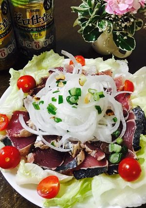 野菜たっぷり鰹のたたき-レシピのメイン写真