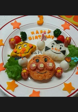 ☆3才のお誕生日アンパンマンプレート☆-レシピのメイン写真