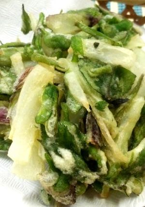 ウドと新玉ねぎのかき揚げ・天ぷら-レシピのメイン写真